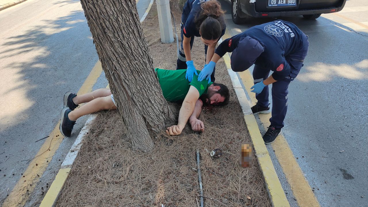 Trafik kazasında motosiklet sürücüsü yaralandı