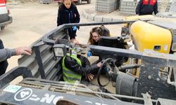 Parke taşı taşıyan forklift devrildi: 1 yaralı