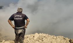 Hafriyat ve moloz döküm alanında çıkan yangın kontrol altında alındı