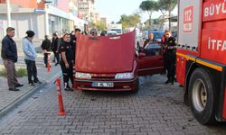 Otomobilden dumanlar yükseldi, ekipler harekete geçti