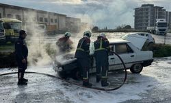 Otomobil alevlere teslim oldu