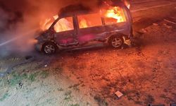 Ticari araç alevlere teslim oldu