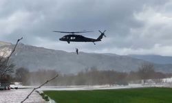 Aydın'da sel mağduru vatandaş helikopterle kurtarıldı