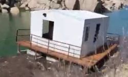 Çine Barajı'nda yüzen ev