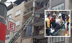 İtfaiyenin asansörlü merdivenine binmekten korkan genç kırık ayağıyla merdivenlerden indi