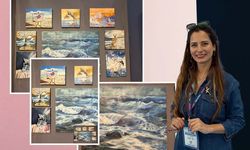 Nazillili ressam eserlerini İzmir Sanat Fuarı’nda sergiledi