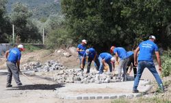 Bozdoğan Belediyesi Eymir Mahallesi’nde parke taşı döşeme çalışmasını tamamladı