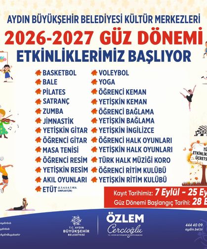 Aydın Büyükşehir Belediyesi Güz Dönemi etkinlikleri başlıyor