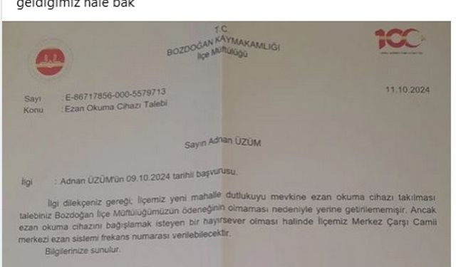 Bozdoğan’da akıl almaz olay! Müftülük “bütçemiz yok” dedi