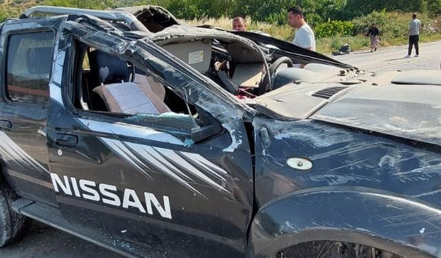 Takla atan kamyonette 1 ölü, 2 yaralı