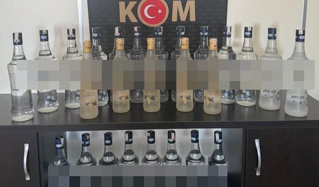 Aydın’da 25 litre sahte içki ele geçirildi