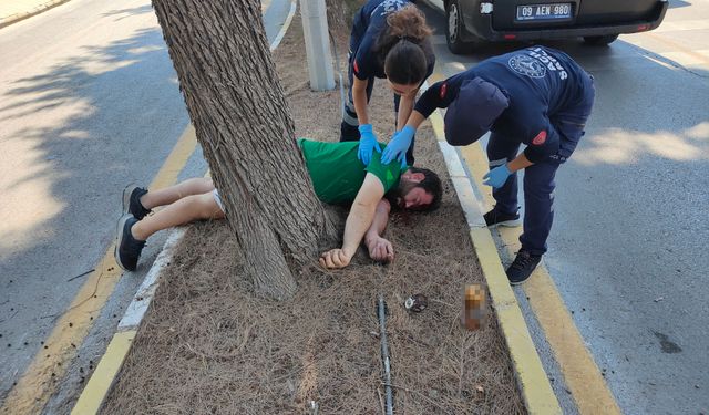 Trafik kazasında motosiklet sürücüsü yaralandı