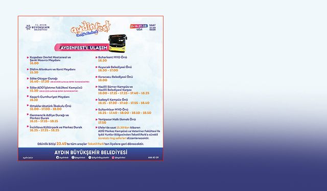 Aydın Büyükşehir Belediyesi’nden Aydınfest’e ulaşım kolaylığı