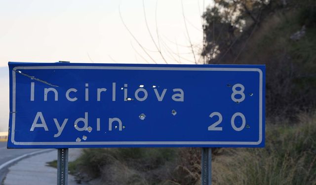 Aydın’da trafik levhaları kurşunların hedefi oldu