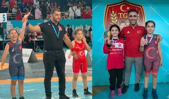 Nazillili minik güreşçilerden büyük başarı