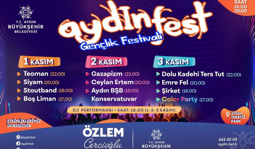 Aydınfest 1 Kasım’da başlıyor