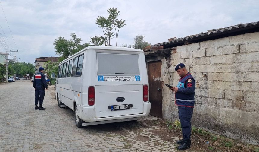 Sultanhisar'da okul servisleri denetendi