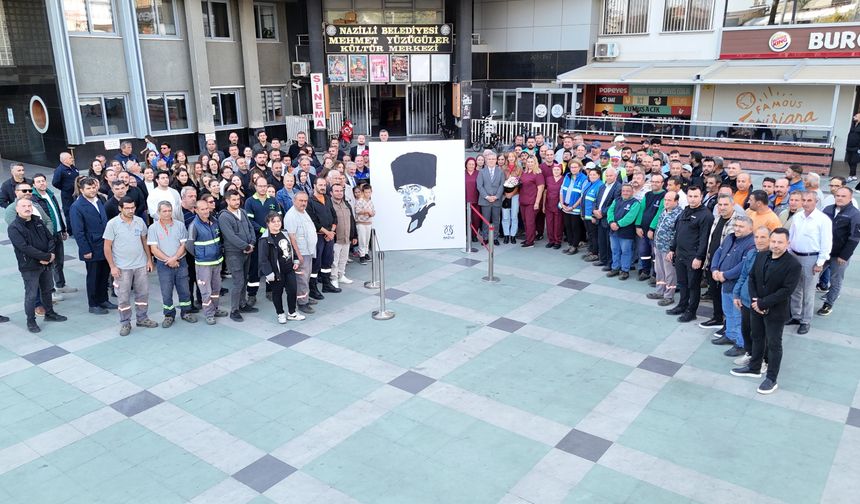 Nazilli Belediyesi’nden 10 Kasım’da anlamlı anma: 750 Personel Atatürk Portresi Yaptı