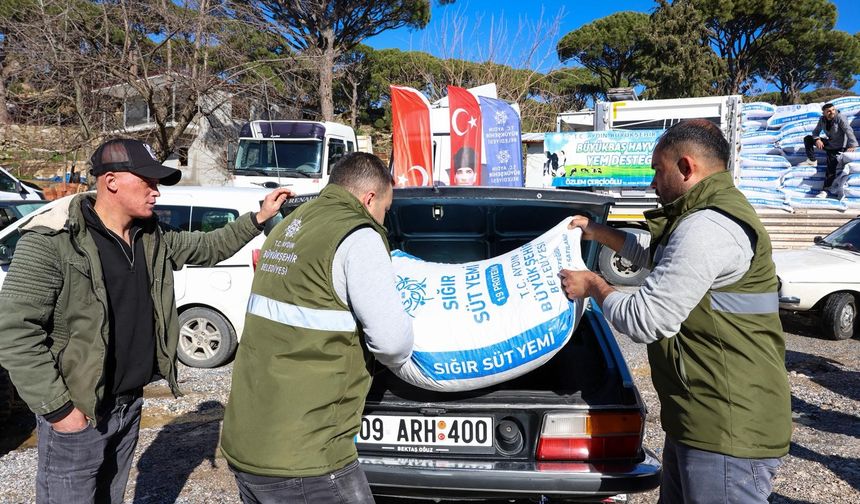 Büyükşehir'in üreticilere yem desteği devam ediyor