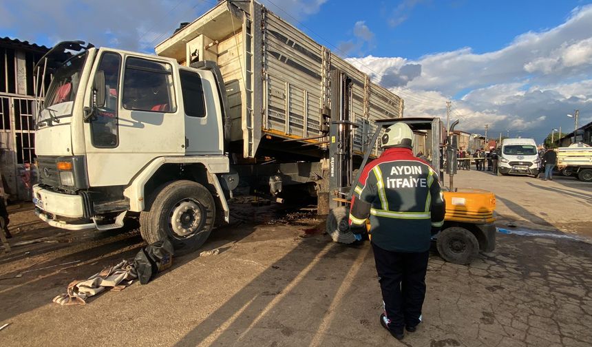 Nazilli’de damperin altında kalan 2 kişi hayatını kaybetti