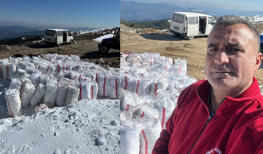 Dondurucu zirvede toplanan kar, yazın serinleten lezzete dönüşüyor