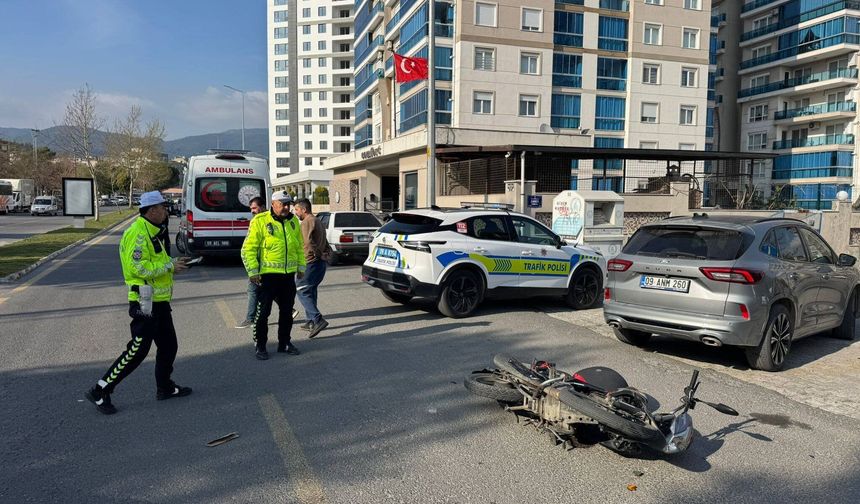 Trafik kazasında motosiklet sürücüsü yaralandı