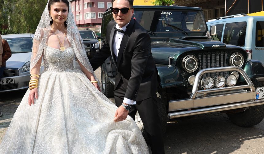 Gamze ile Berkay’ın düğünü Aydın dağlarındaki yüzlerce cipi Nazilli’de topladı