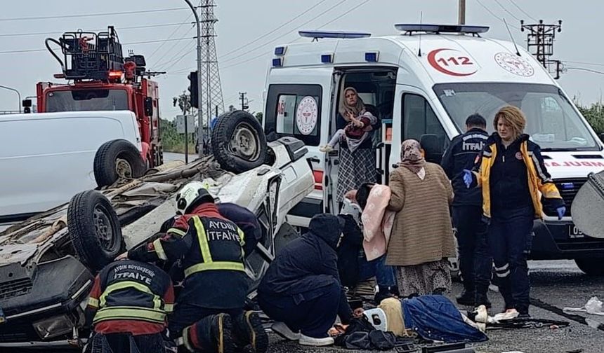 Takla atan otomobil ters döndü: 2'si çocuk 5 yaralı