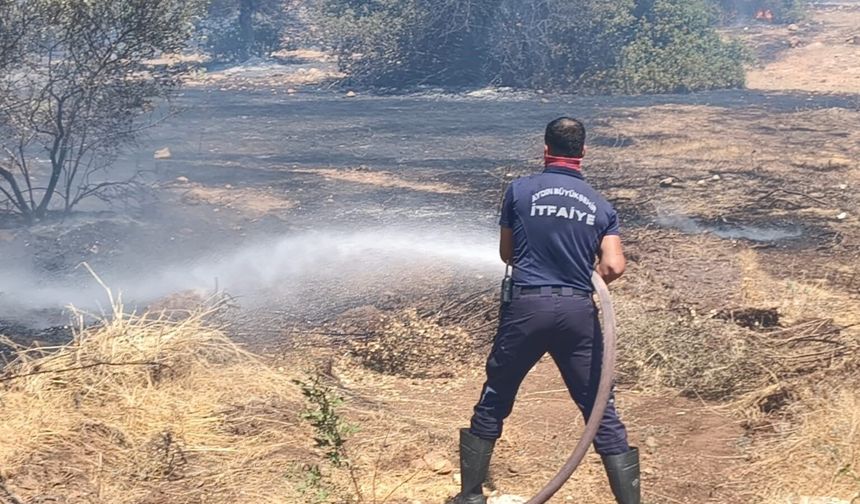 Makilik alanda çıkan yangın büyümeden söndürüldü
