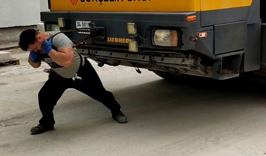 Şantiyeden dünya rekoruna! Hedef 1 tonluk Triceps ve uçak çekmek