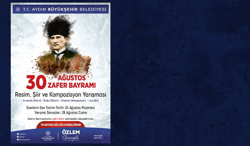 Başkan Çerçioğlu’ndan 30 Ağustos temalı ödüllü resim, şiir ve kompozisyon yarışması