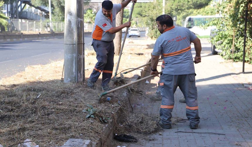 Nazilli Belediyesi’nden devlet karayolunda temizlik çalışması