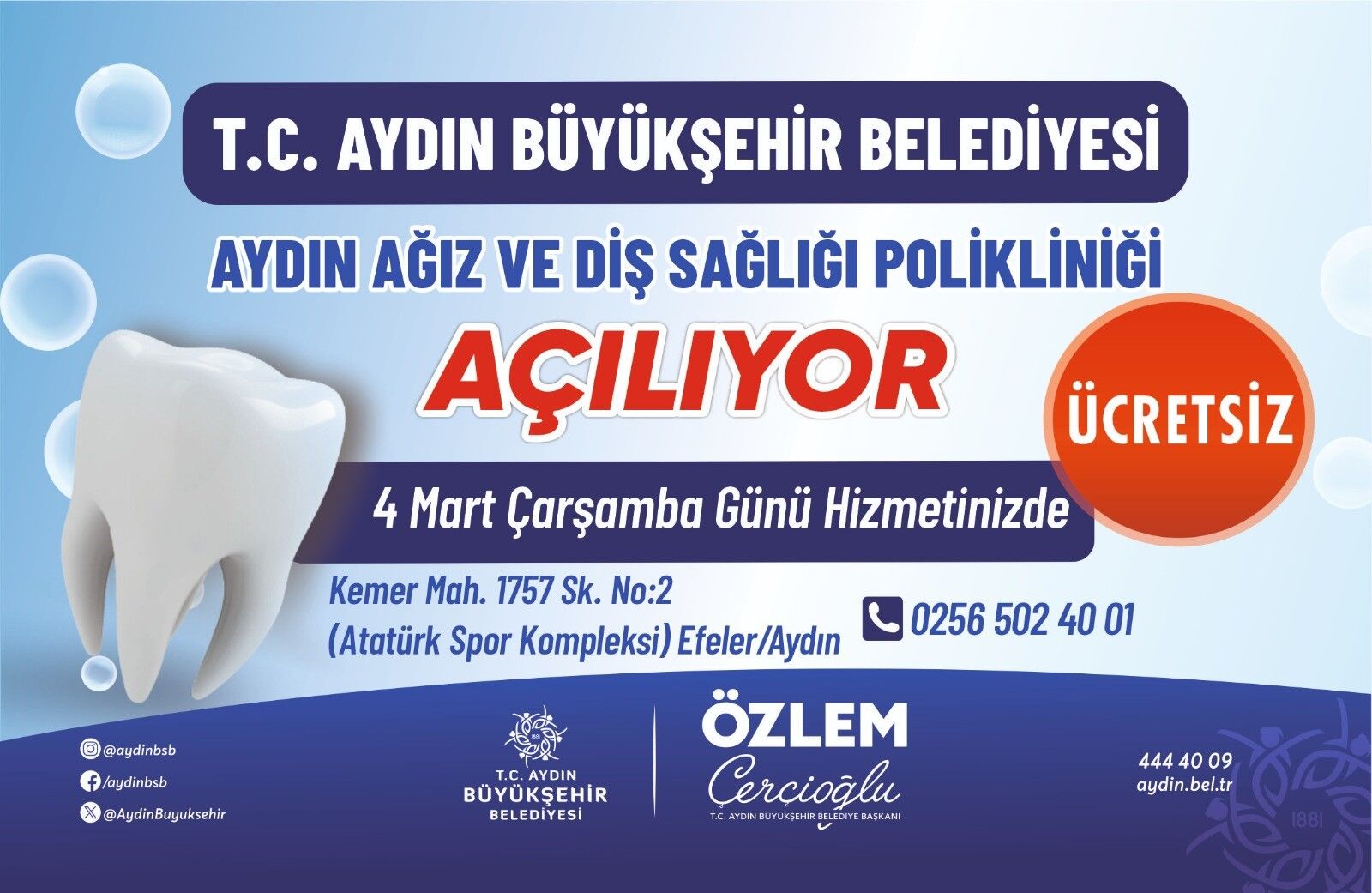 Çerçioğlu Hizmette Durmuyor, Aydın Ağız Ve Diş Sağlığı Polikliniği Hizmete Açılıyor (1)