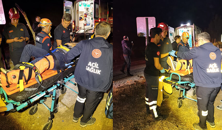 Aydın'da otomobil uçuruma yuvarlandı: 1 yaralı